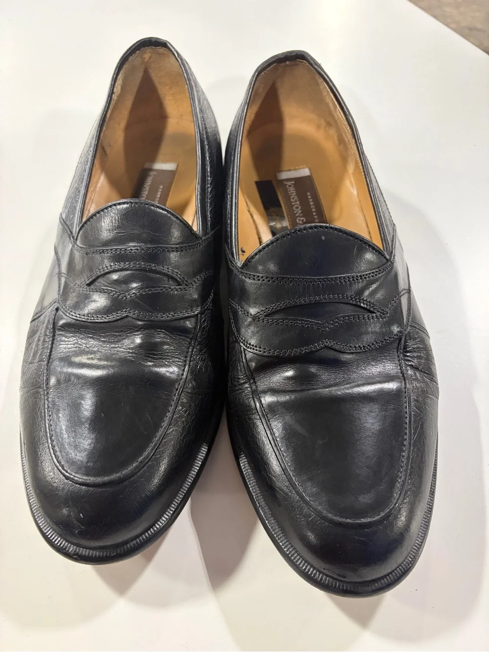 Johnston & Murphy Black Leather Dress Shoes Mens Size 10